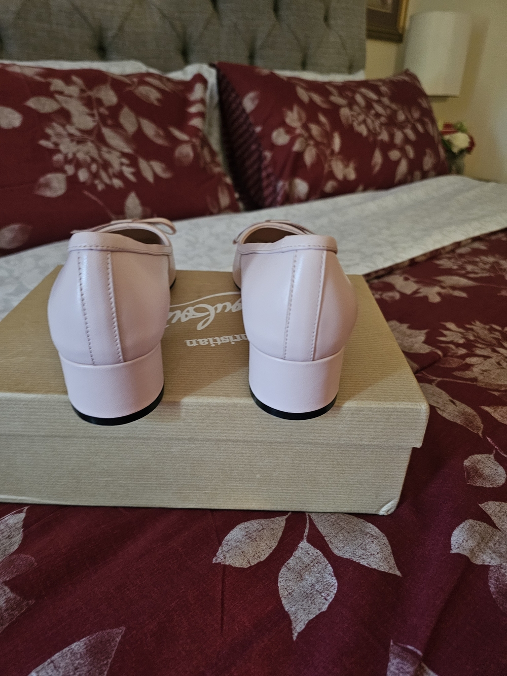 Christian Louboutin Nude Pink Bow Ballet Flats - Picture 3 of 5